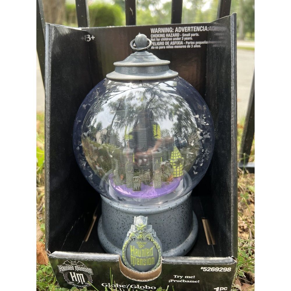 Haunted Mansion Animated Globe Cloche Swirling Bats "Ghost Host" Speaks New! - Picture 3 of 12